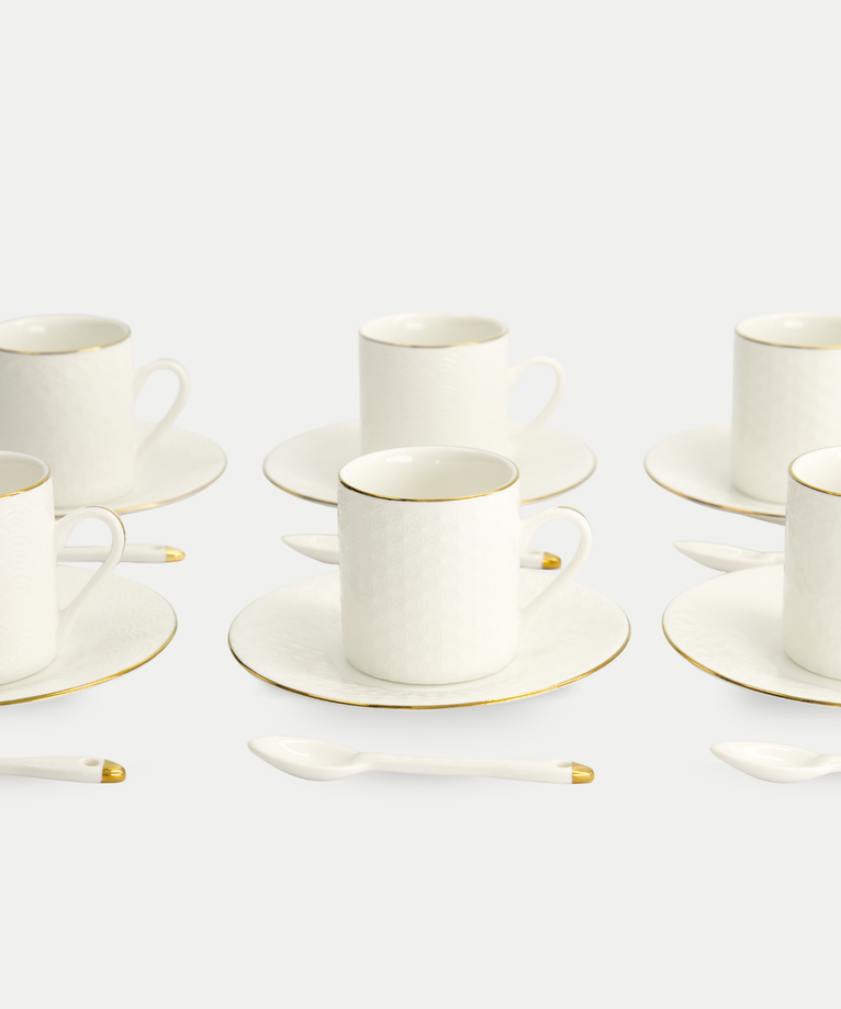 18-teiliges Tokyo Design Studio Espressoset – Nippon White Gold Rim