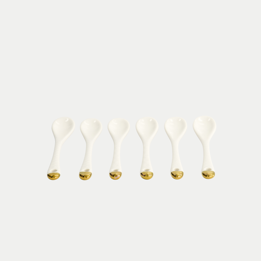 6-teiliges Tokyo Design Teelöffel-Set - Golden Rim