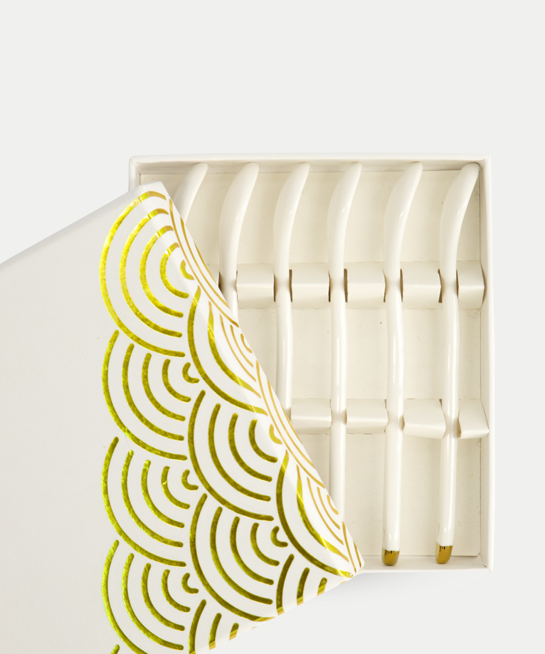 6-teiliges Tokyo Design Teelöffel-Set - Golden Rim