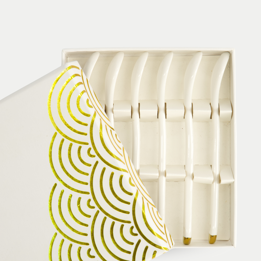 6-teiliges Tokyo Design Teelöffel-Set - Golden Rim