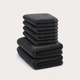 Gästehandtuch Zero-Twist-Baumwolle 30x30 cm (4 Stk.) + 40x60 cm (2 Stk.) | Anthrazit