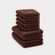 Gästehandtuch Zero-Twist-Baumwolle 30x30 cm (4 Stk.) + 40x60 cm (2 Stk.) | Chestnut