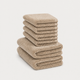 Gästehandtuch Zero-Twist-Baumwolle 30x30 cm (4 Stk.) + 40x60 cm (2 Stk.) | Latte