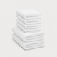 Gästehandtuch Zero-Twist-Baumwolle 30x30 cm (4 Stk.) + 40x60 cm (2 Stk.) | Weiß