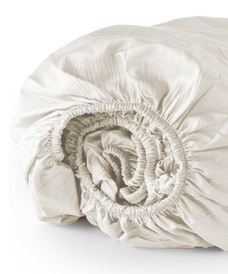 Spannbettlaken ägyptische Baumwolle Satin 400TC | Cream