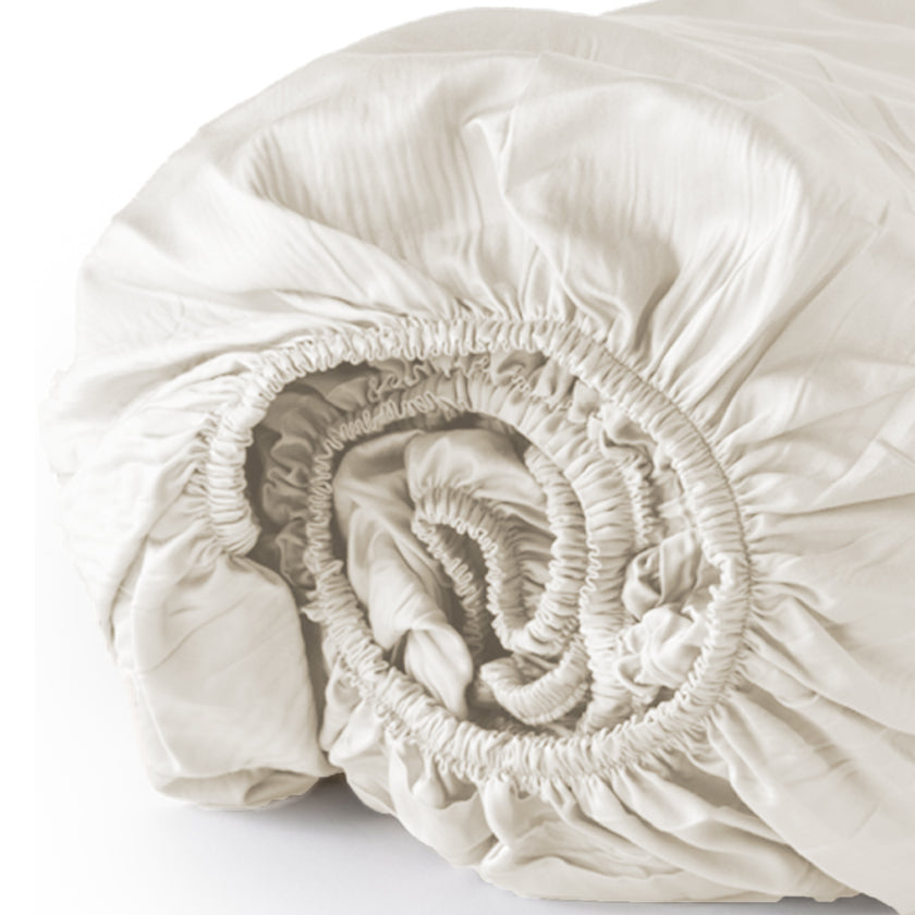 Spannbettlaken ägyptische Baumwolle Satin 400TC | Cream