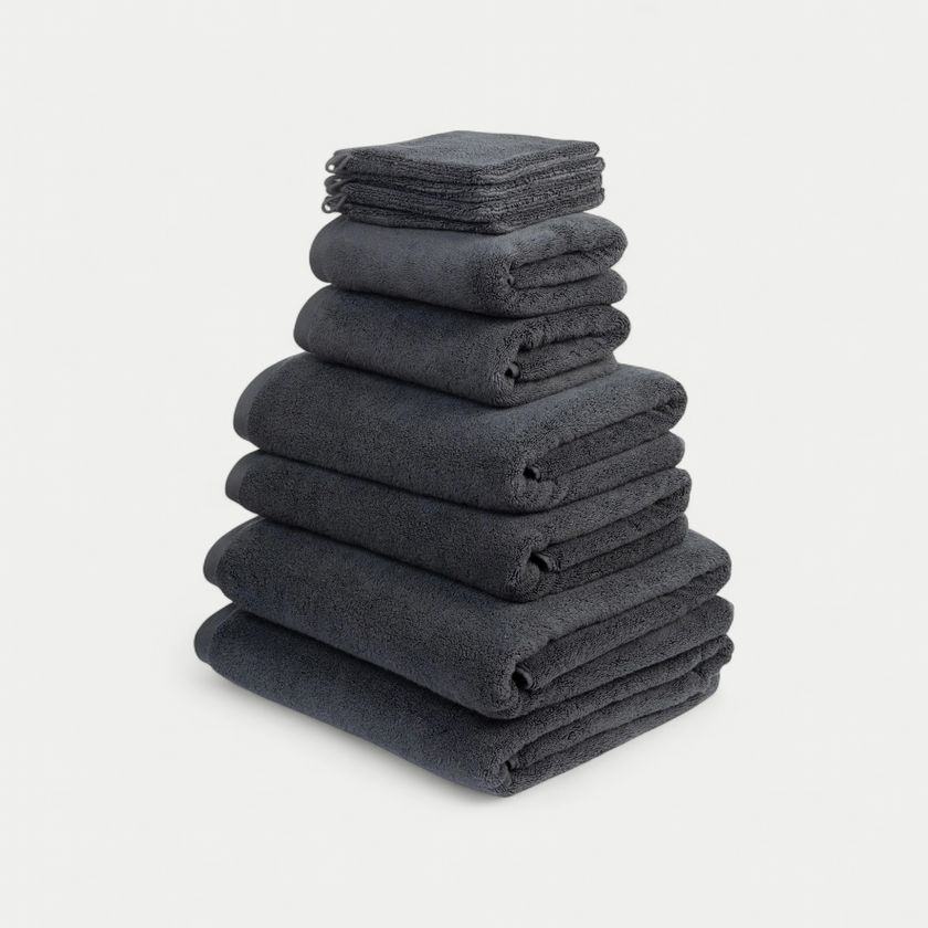 Handtuch-Set Spa Komplett (10-tlg.) | Anthrazit
