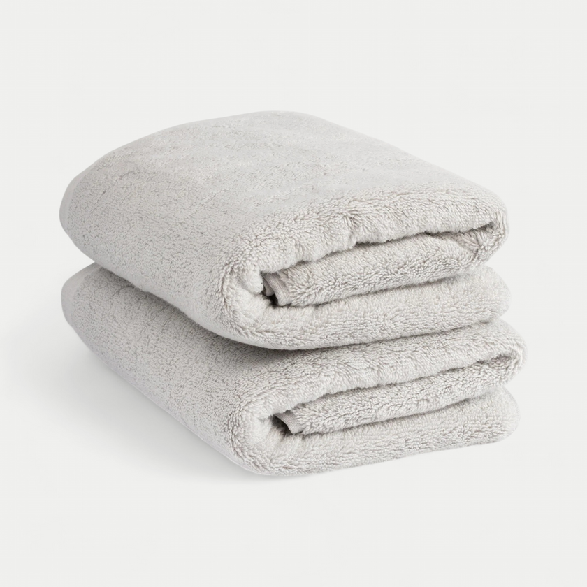 Zero-Twist Baumwollhandtuch 50x100 cm (2 Stk.) | Silbergrau